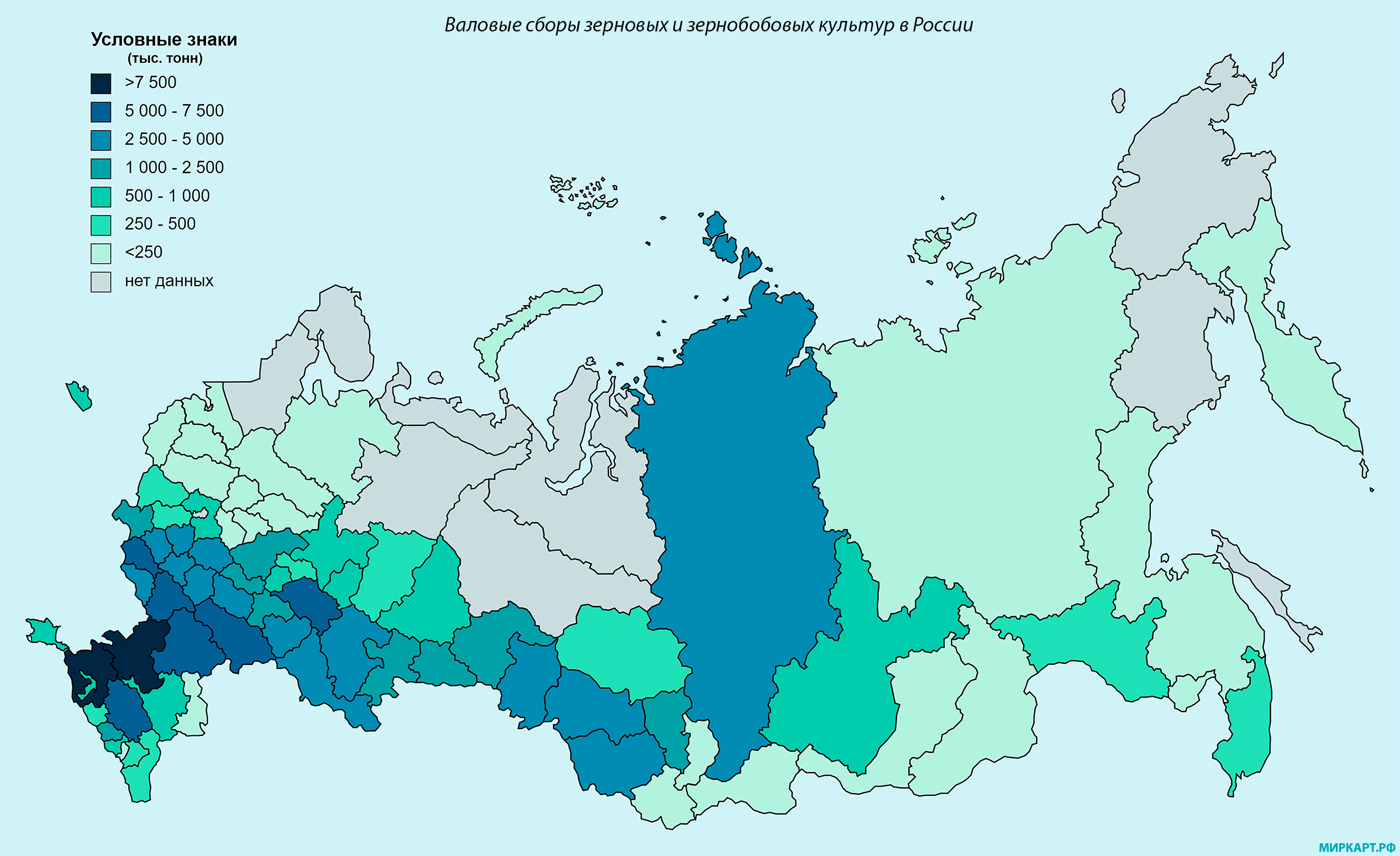 Карта сельскохозяйственных культур россии